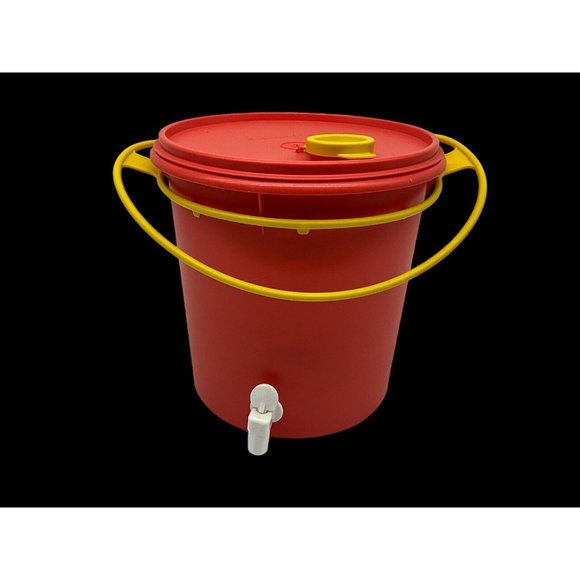 Tupperware Vintage Jumbo Beverage Dispenser 254-7 Plus Lid 595-2 &Hanging Holder - Picture 2 of 16